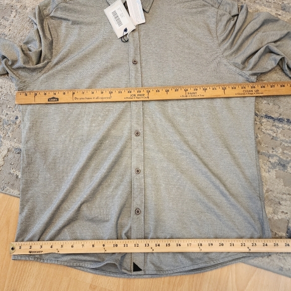 NWT UNTUCKit Coolmax stretch Grey long sleeve button shirt.  Size XXL. - Picture 7 of 16